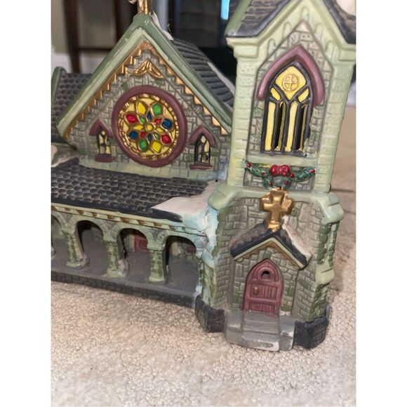 2002 Christmas Streets Church Collection Porcelain House Lighted Window - Picture 4 of 16